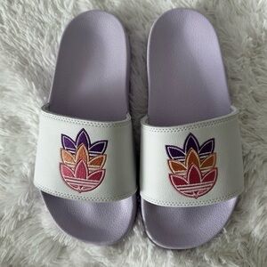 Adidas Originals Women's Adilette Lite Slides - White / Purple / Rose